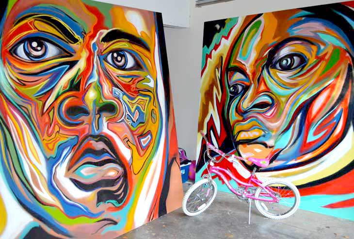 American Heroes painting by Corey Barksdale, legends of American life