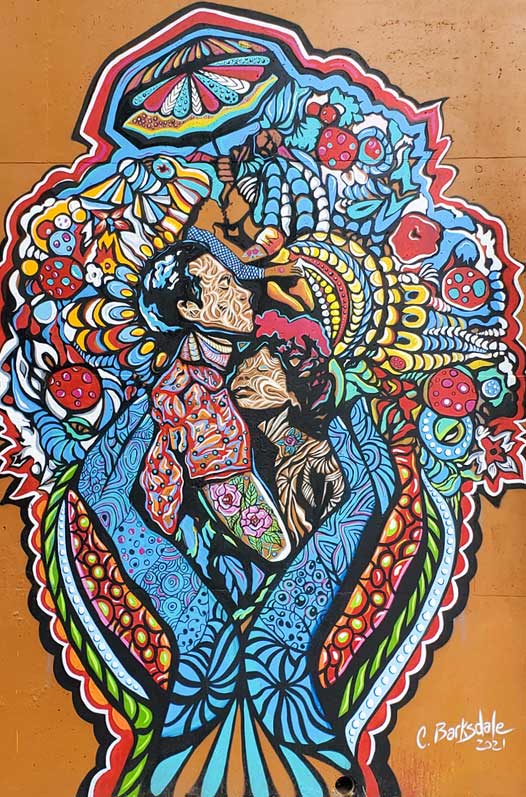 Forward Warrior 2021 mural by Corey Barksdale in Cabbagetown, Atlanta, Georgia
