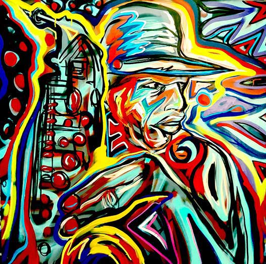 Nashville, Tennessee jazz expression painting by Corey Barksdale