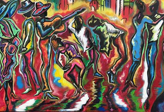 Original black art for sale painting by Corey Barksdale