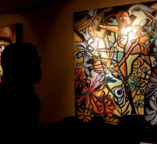 African American artist painting by Corey Barksdale