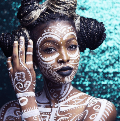 Diagram of Nuba tribal body art design patterns from James C. Faris's research