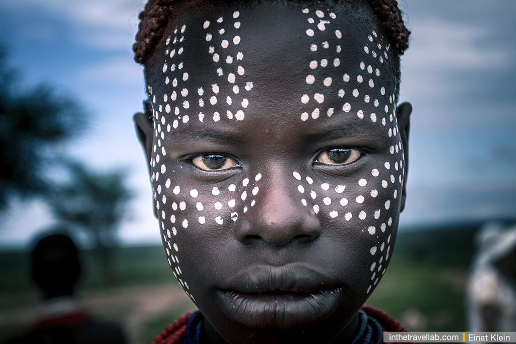 Karo tribe traditional face paint design, Ethiopia