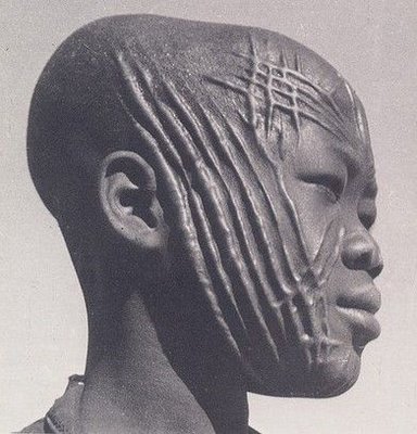 Traditional African scarification body art