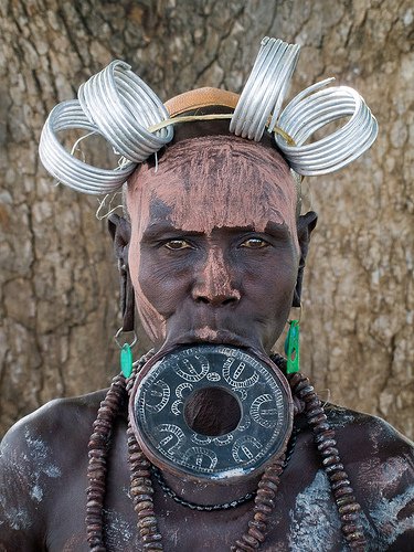 Traditional African body modification photograph
