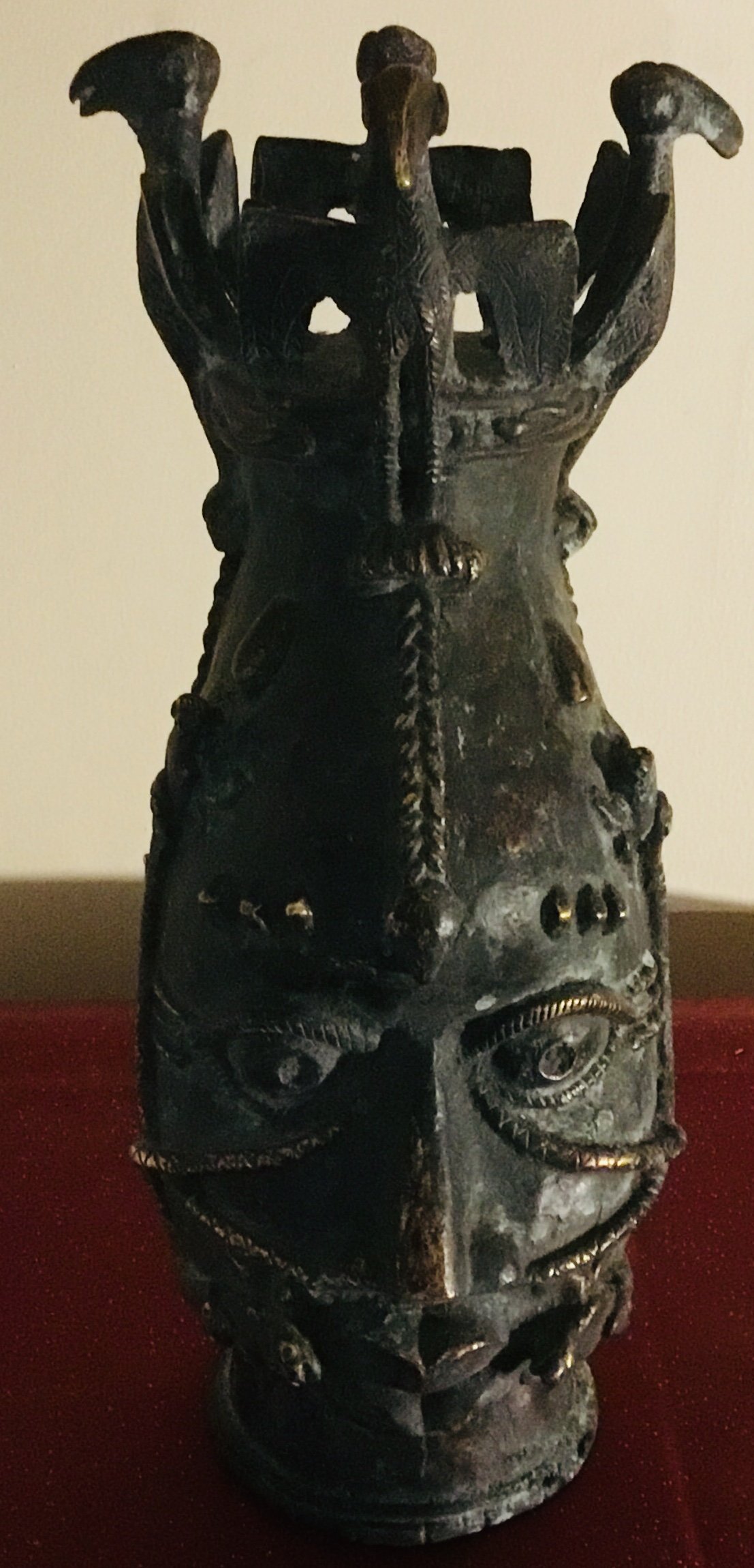 Traditional dark carved African mask