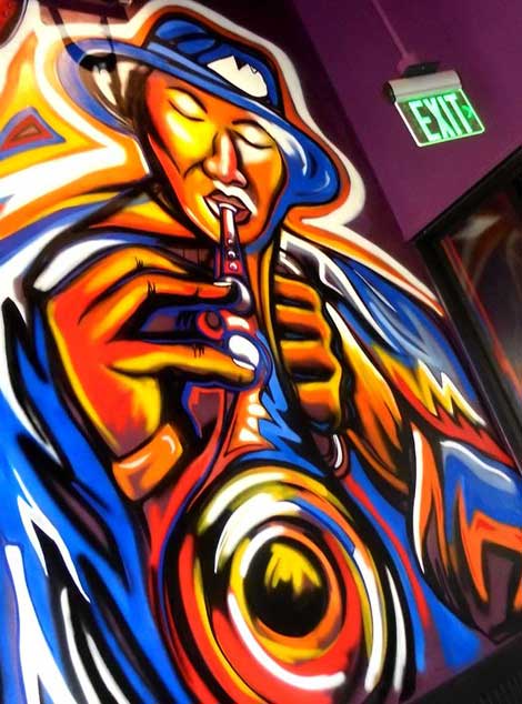 Atlanta artist Corey Barksdale mural painting
