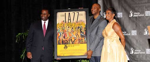 Atlanta Jazz Festival art painting by Corey Barksdale