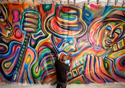 Atlanta mural painting by Corey Barksdale, Crowne Plaza Midtown