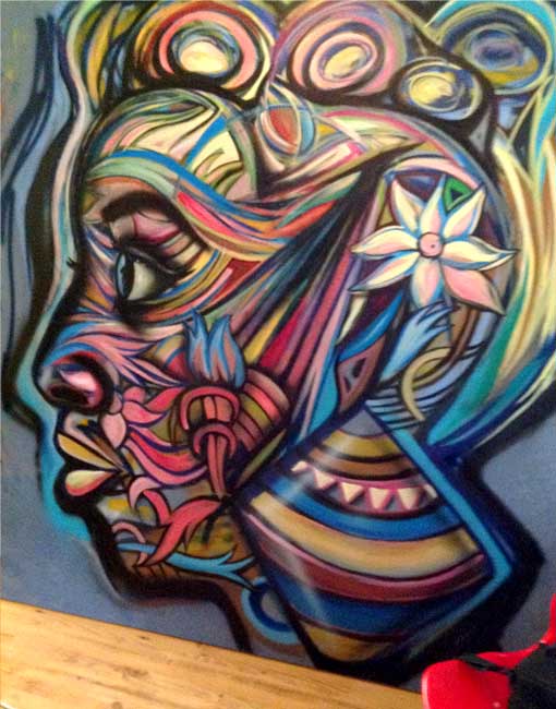Ethnic art painting of an African American woman by Corey Barksdale