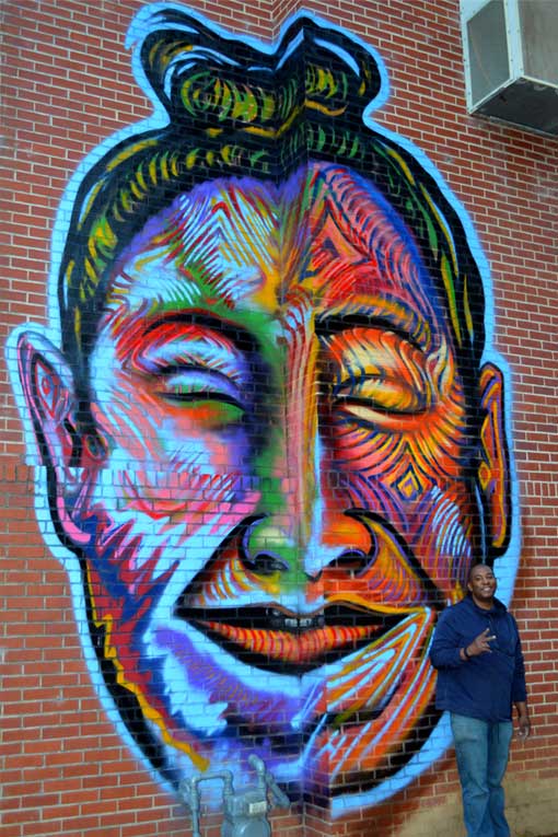 Mural painter Corey Barksdale, Atlanta, Georgia
