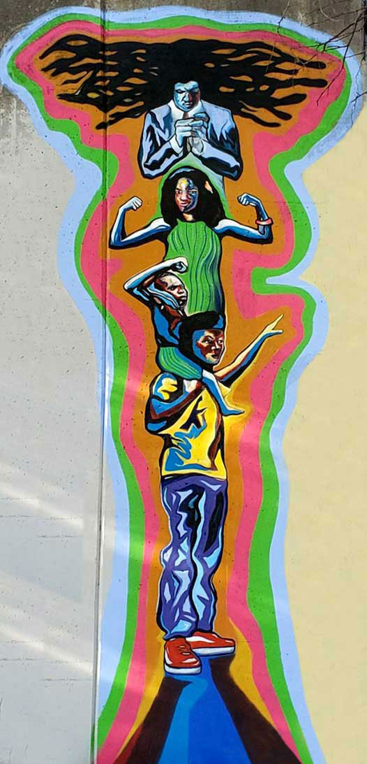 Atlanta Cabbagetown mural painting by Corey Barksdale