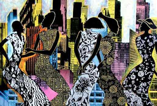 Painting celebrating African American arts and culture by Corey Barksdale