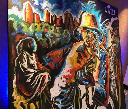Live event speed painting by Atlanta artist Corey Barksdale for Mars Wrigley Confectionery