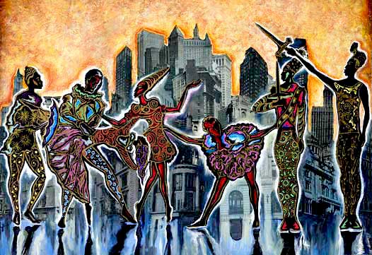 Urban Kingdom painting by Corey Barksdale, all hail to the Urban Kingdom