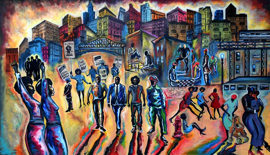 Godfather of Harlem TV series commission artwork by Corey Barksdale