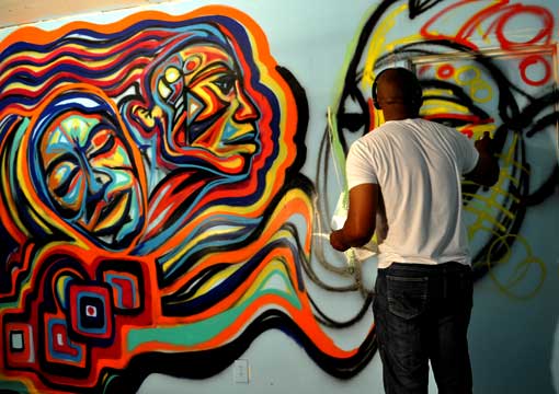 Black art painting by an American artist